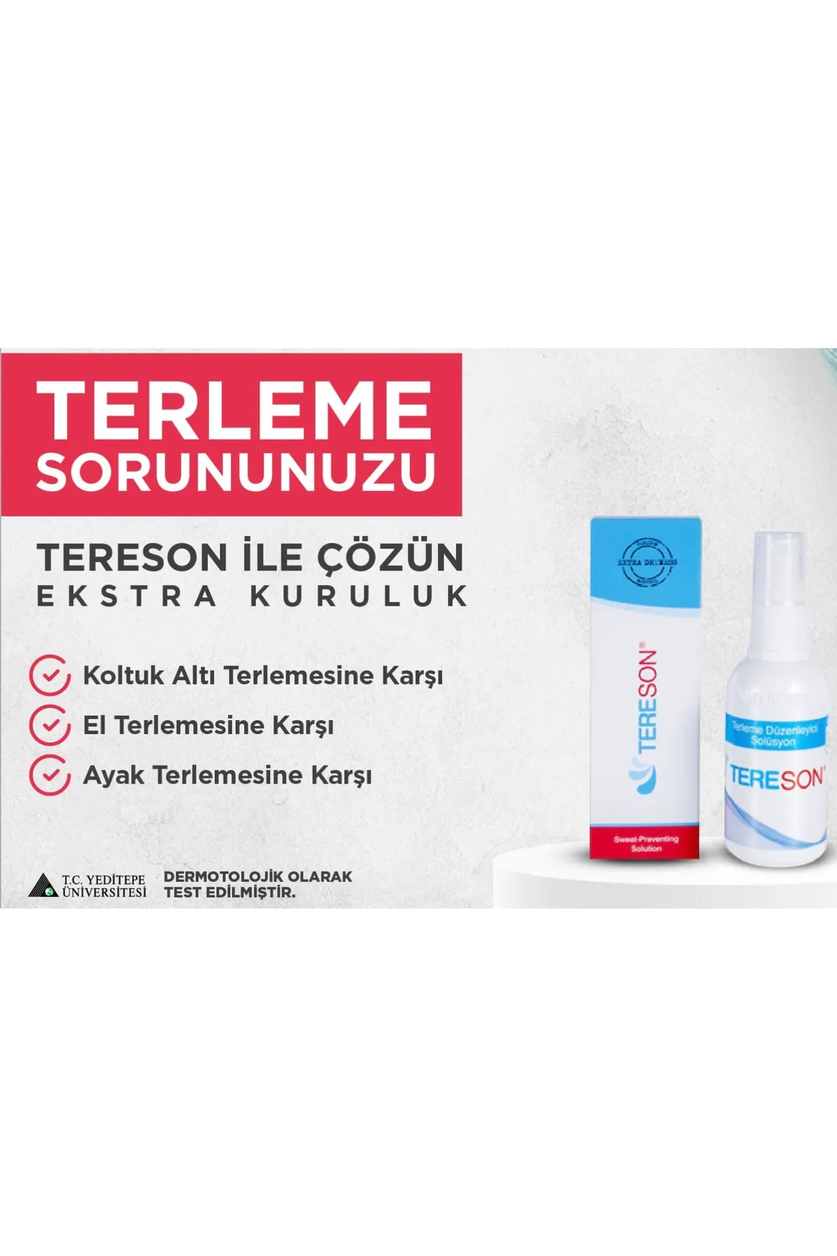 Tereson Anti-Transpirant Spray – Effectieve Oplossing tegen Overmatig Zweten – Anti Zweet - Geschikt voor Handen, Voeten en Oksels – 50 ml