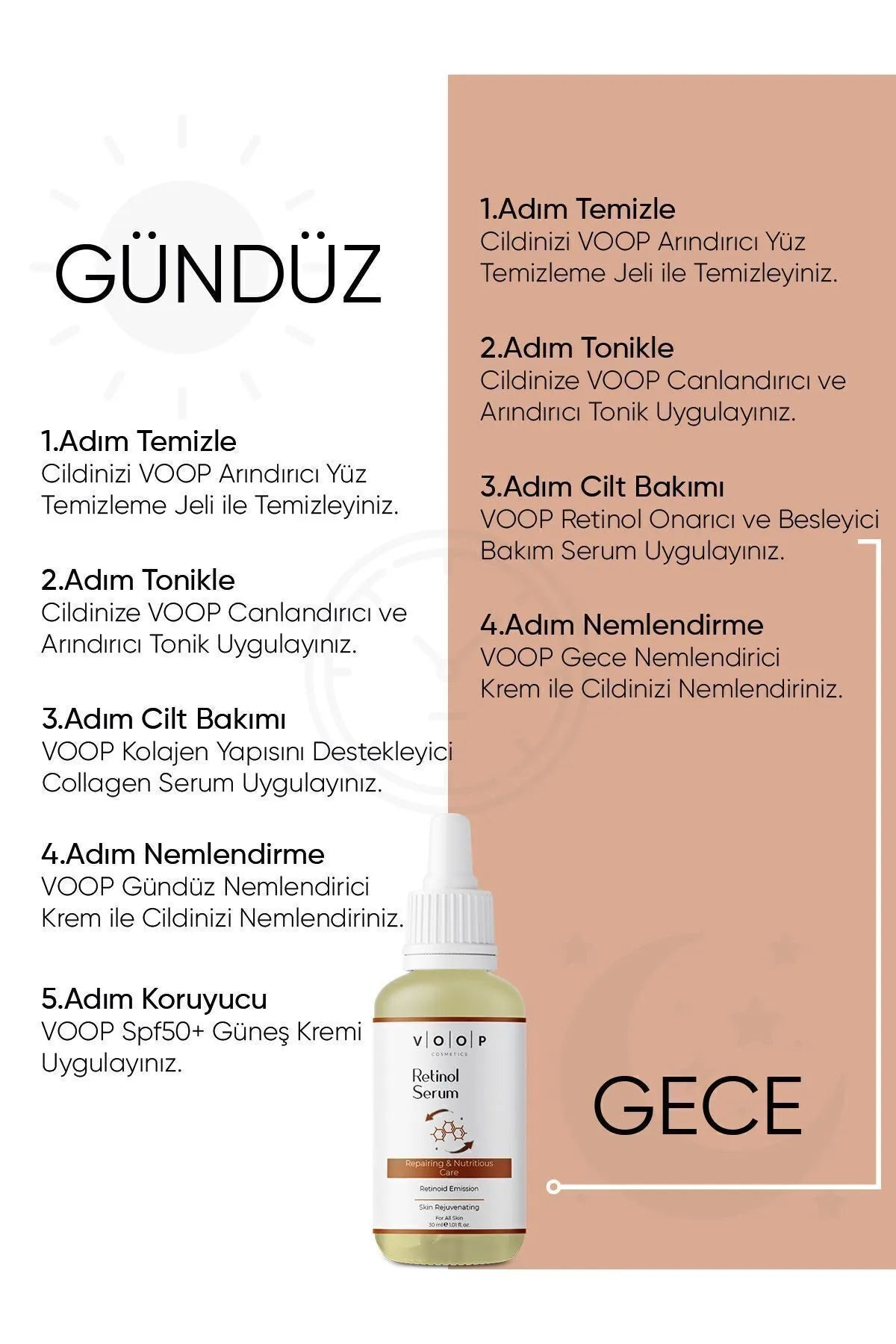 Voop Cosmetics Retinol Serum - Retionoid Emission - Skin Rejuvenating - Anti-rimpel en Anti-verouderingsbarrière Herstellende & Regenererende Huidvernieuwingsserum (1% retinol + ceramiden) - Alle huidpyten - 30 ml
