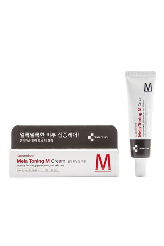 Centecassol Glutathione Mela Toning M Cream Skin Tone (Glutatyon & Tranexamid Acid) Verhelderend - Hydraterend - Dubbele functie - Intensieve zorg voor Sproeten (Doffe en Vlekkerige huid) - Pigmentatie en Huidskleur - Alle huidtypen - 30g