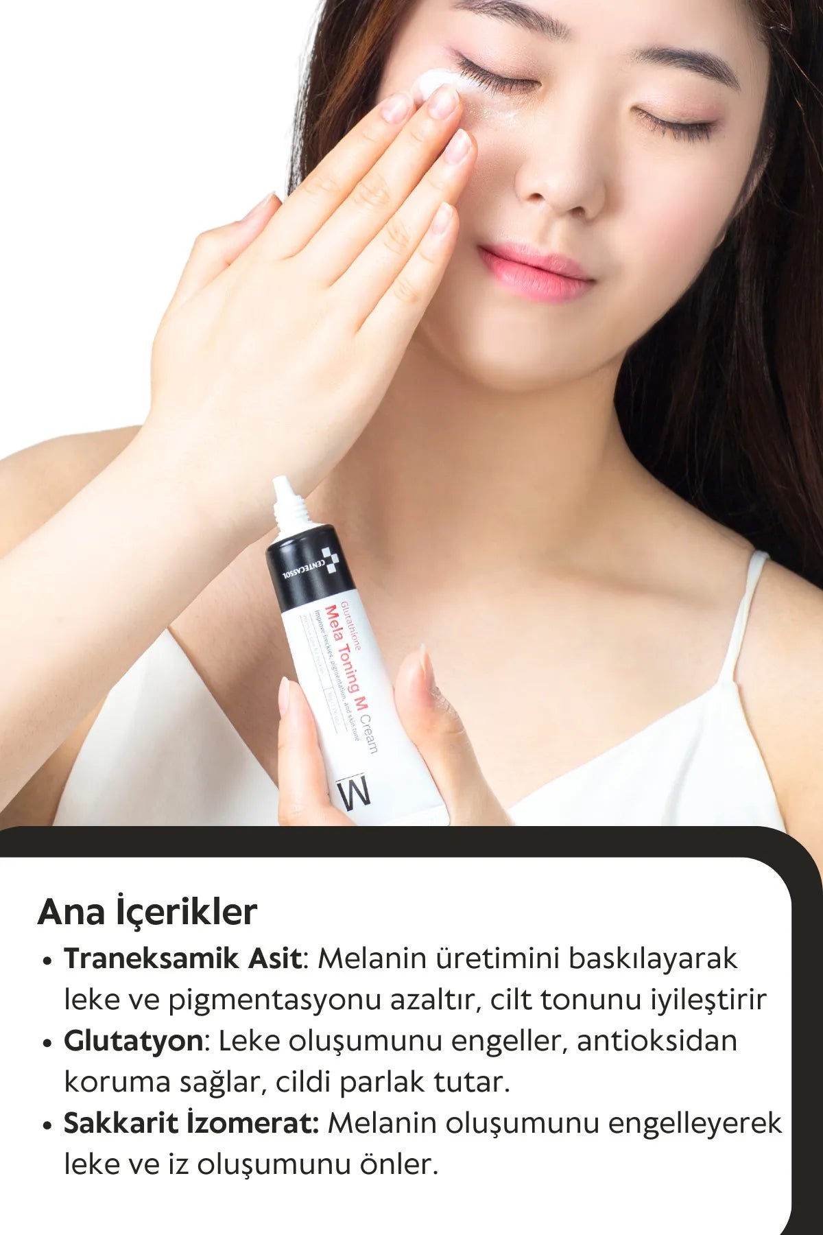Centecassol Glutathione Mela Toning M Cream Skin Tone (Glutatyon & Tranexamid Acid) Verhelderend - Hydraterend - Dubbele functie - Intensieve zorg voor Sproeten (Doffe en Vlekkerige huid) - Pigmentatie en Huidskleur - Alle huidtypen - 30g