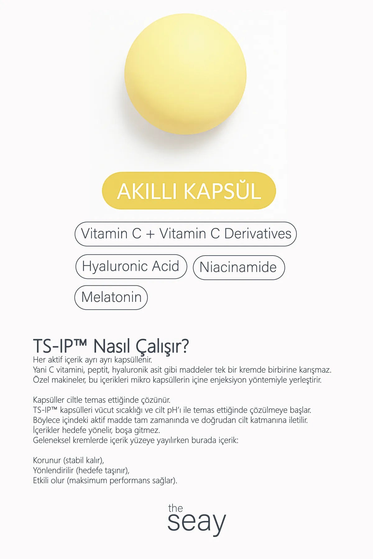 The Seay Glow Bomb Capsule "C" Cream Brightening - Illuminating & Anti-Blemish C Cream - Melatonin Niacinamide Hyaluronic Acid Vitamin C 10% + Vitamin C Derivatives Anti-Puistjesverzorging met gel balletjes - Klinisch getest - 50 ml