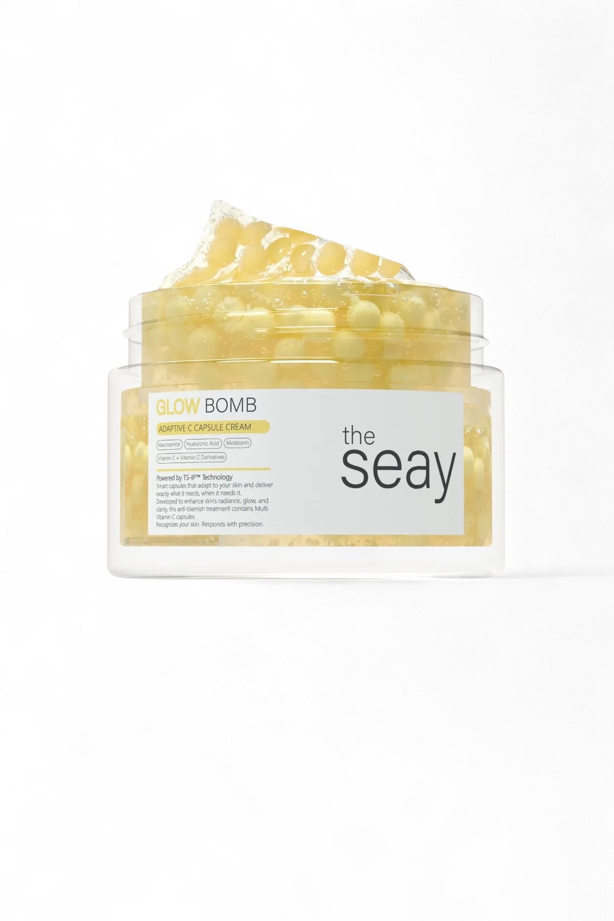 The Seay Glow Bomb Capsule "C" Cream Brightening - Illuminating & Anti-Blemish C Cream - Melatonin Niacinamide Hyaluronic Acid Vitamin C 10% + Vitamin C Derivatives Anti-Puistjesverzorging met gel balletjes - Klinisch getest - 50 ml
