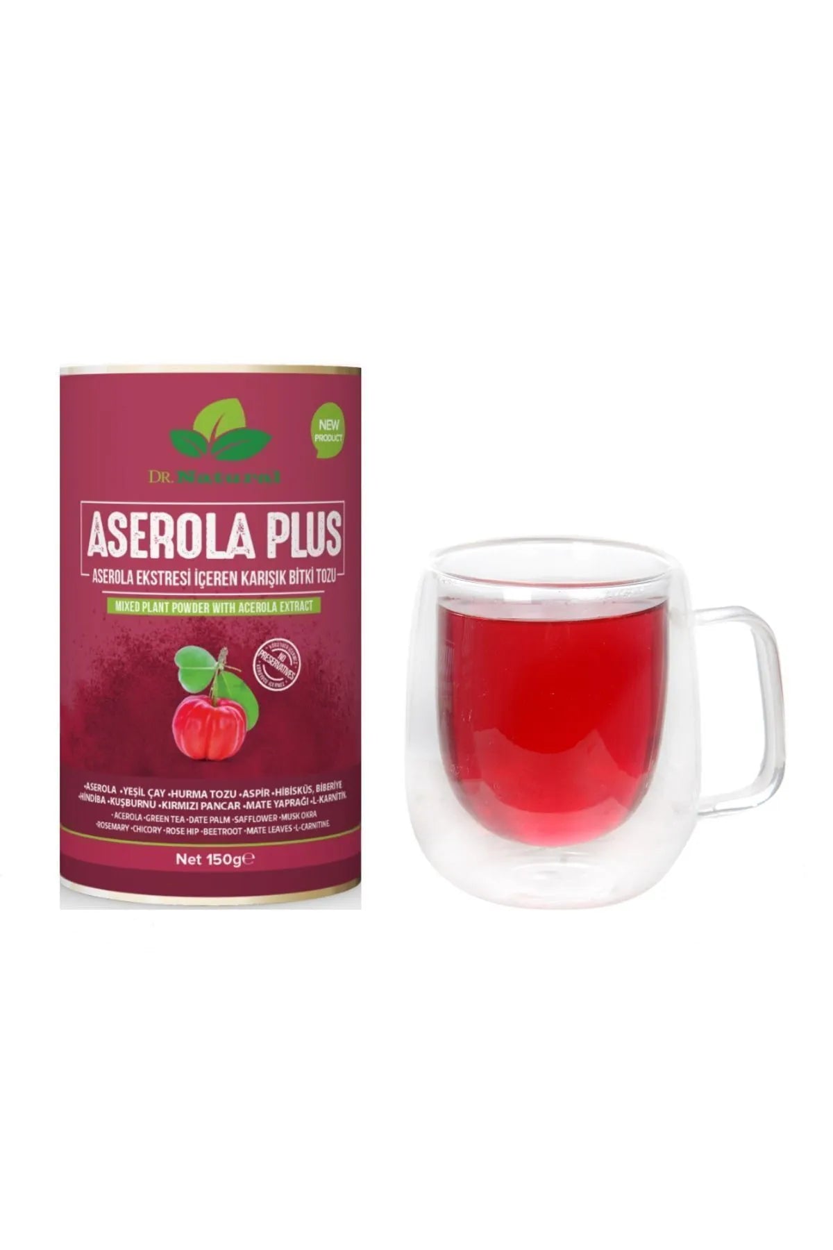 Dr.Natural ASEROLA PLUS  Nieuwe Vernieuwde versie van Aserola Snel afvallen ! tot wel 6kg per maand 150gr