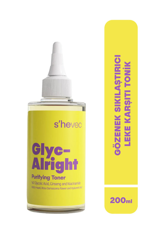 S’hevec Glyc-Alright Purifying Toner 200 ml – 7% Glycolic Acid Gezichtstonic
