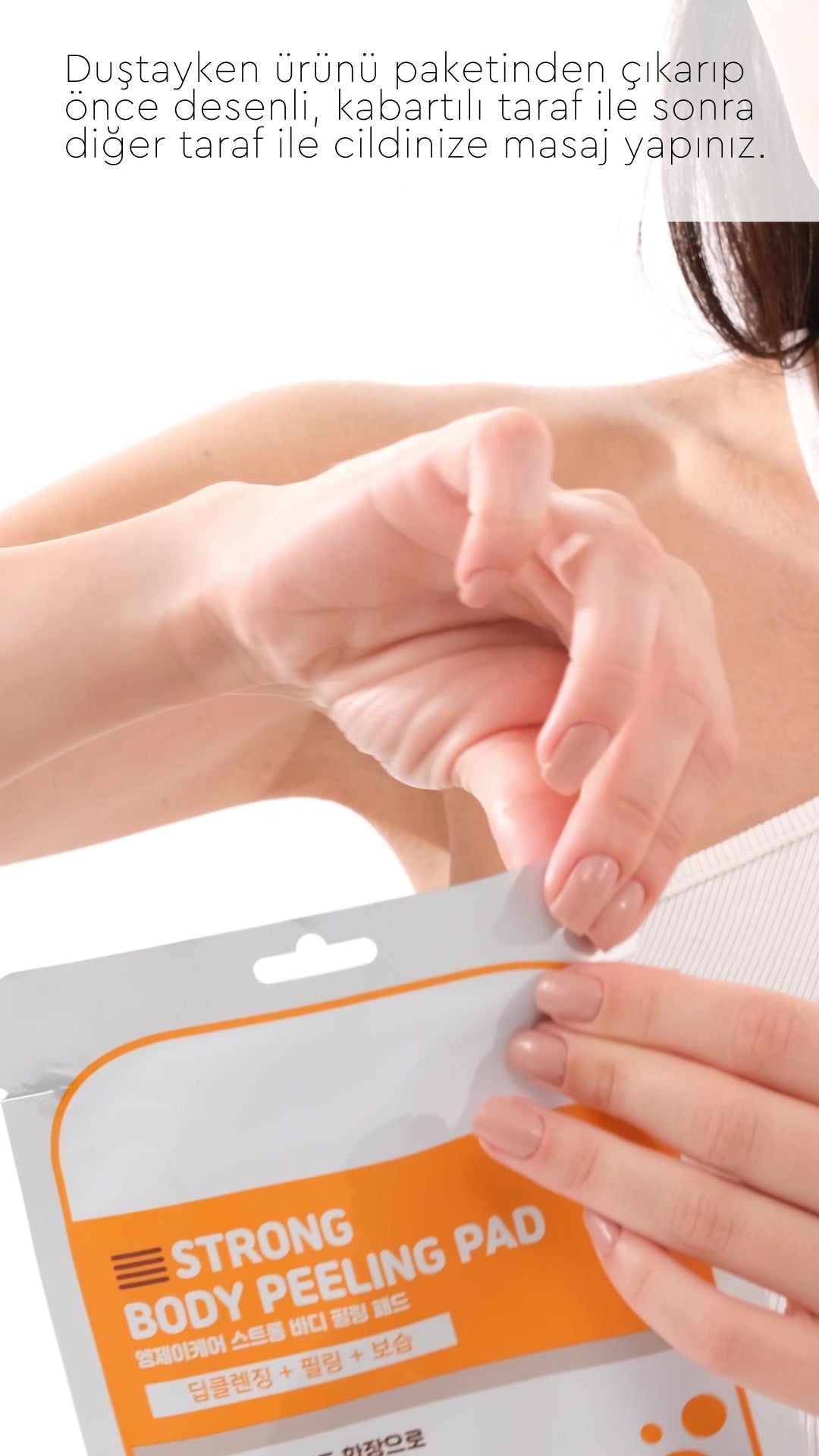 Mjcare Strong Body Peeling Pad - Sterke Lichaamspeeling Pad 3 stuks - Diepe reiniging (Deep cleansing) + Peeling + Hydratatie (Moisturizing) - Multifunctionele huidverzorging met dubbelzijdig - zakvormig - wegwerppad - Alle huidtypen