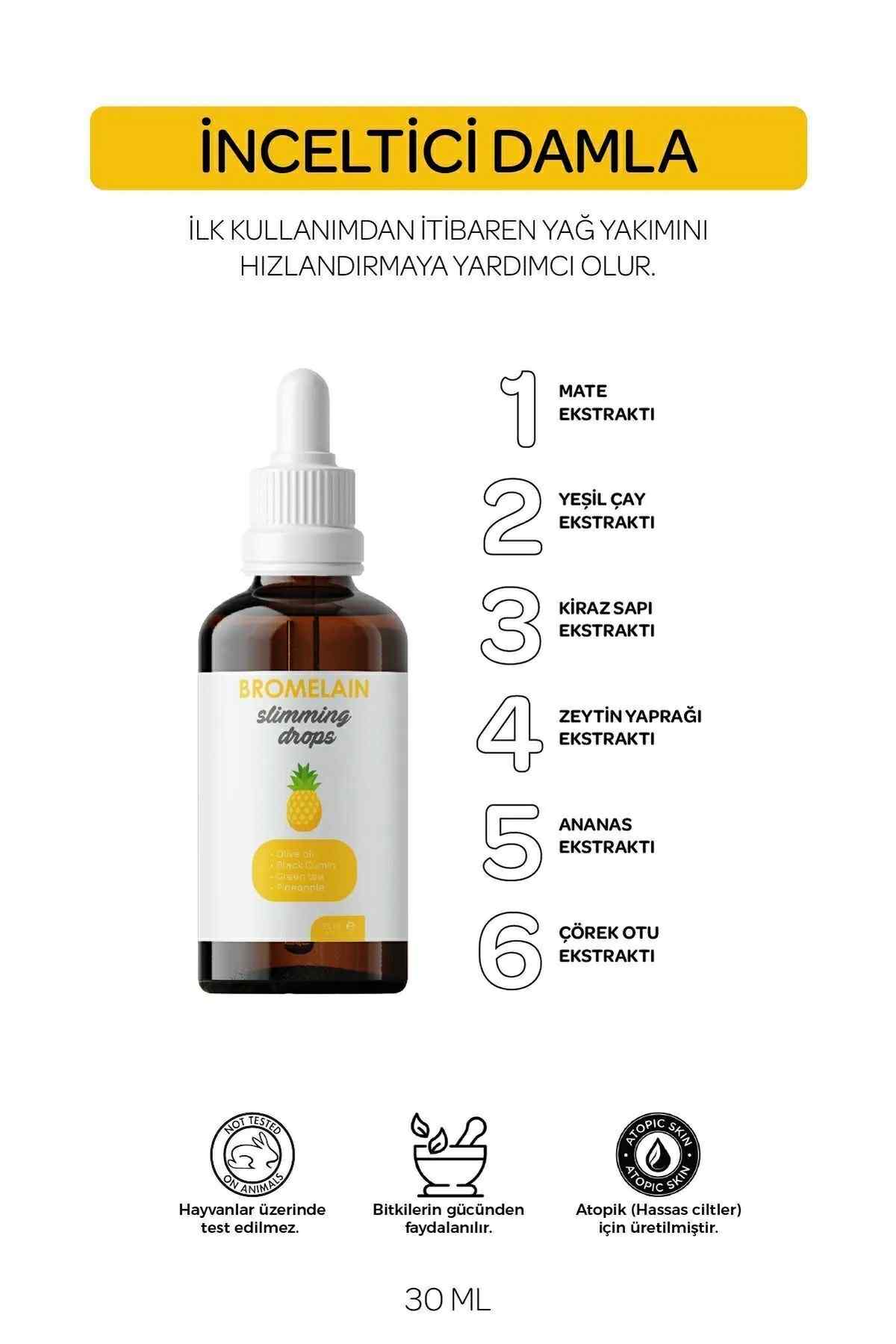 Bromelain slimming drops Bromelaïne Afslankdruppels Keto Burn Form met Kruiden Druppels 30 ml