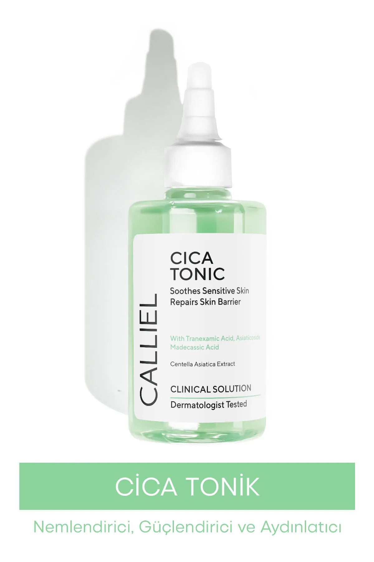 CALLIEL Cica Tonic Soothes Sensitive Skin Repairs Skin Barrier - Verzachtende de gevoelige huid - Herstelt de huidbarrière met Tranexamic Acid - Asiaticoside Madecassis Acid - Centella Asiatica Extract - Dermatologisch getest - 200 ml