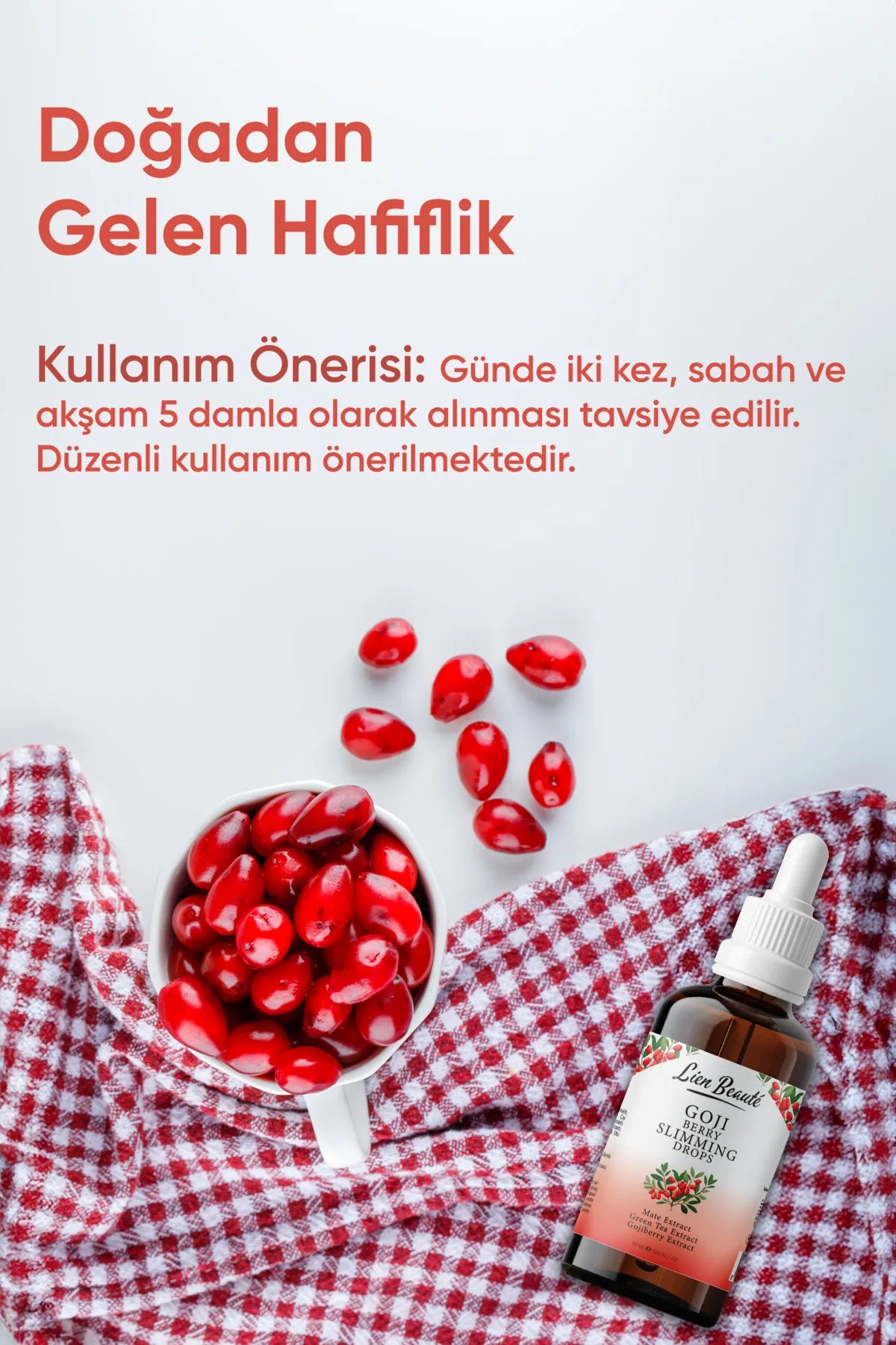 Lien Beaute Goji-Bessen Druppels ter ondersteuning van Gewichtsverlies, Dieet- en Detox Goji Berry Slimming Drops