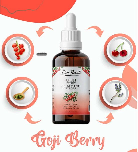 Lien Beaute Goji-Bessen Druppels ter ondersteuning van Gewichtsverlies, Dieet- en Detox Goji Berry Slimming Drops