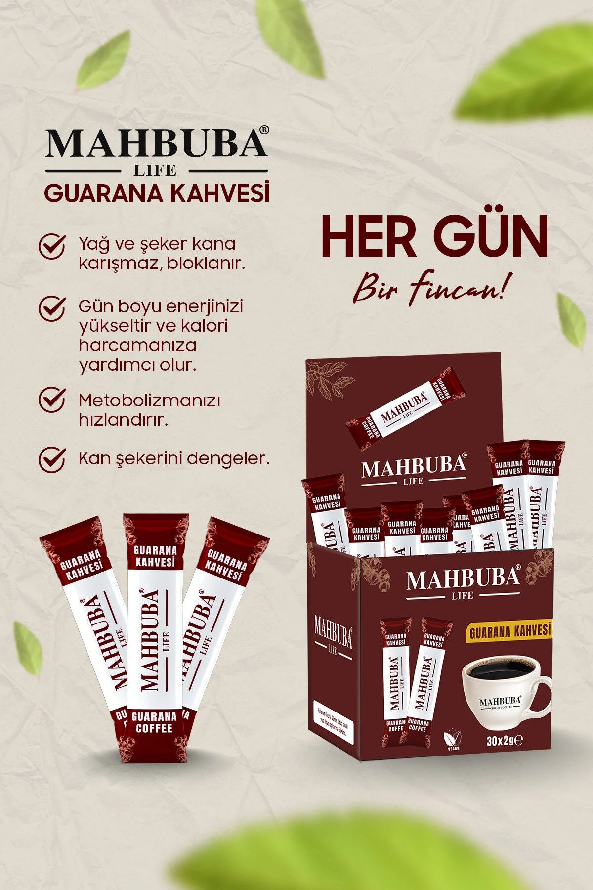 MAHBUBA Guarana-extract Koffie 30x2gr