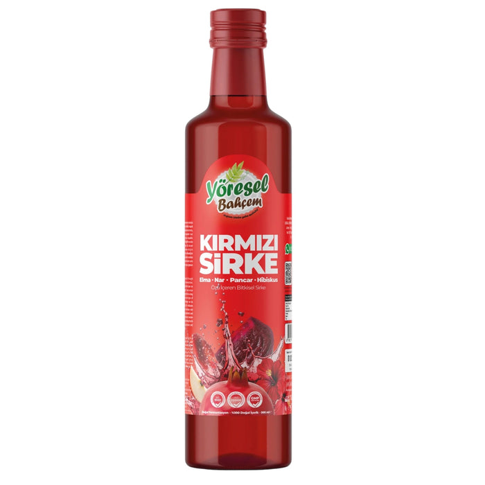 Yöresel Bahçem (Roode Azijn)Kırmızı Sirke Elma Nar Pancar Hibiskus 500ml