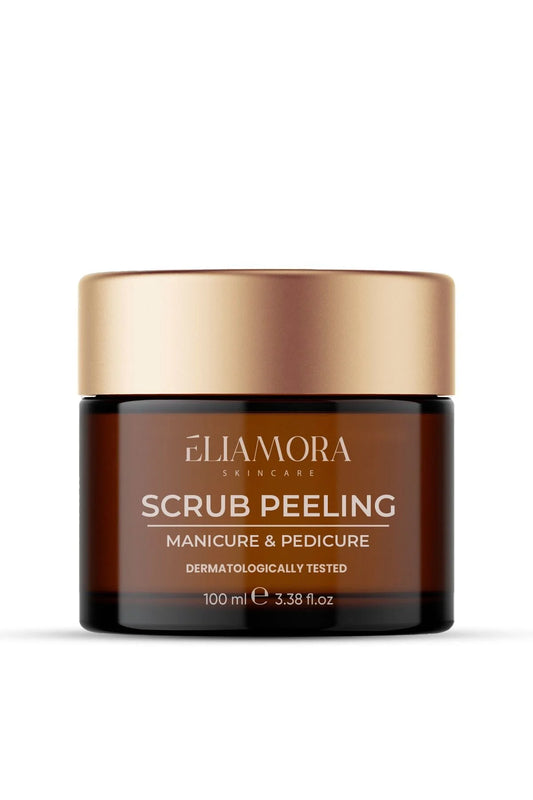 Eliamora Scrub Peeling Manicure & Pedicure - Natuurlijke Scrubpeeling - Steenzout - Perfecte nagels in 1 minuut - Avocado - Argan - Jojoba - Granaatappel - Dermatologisch getest - 100 ml