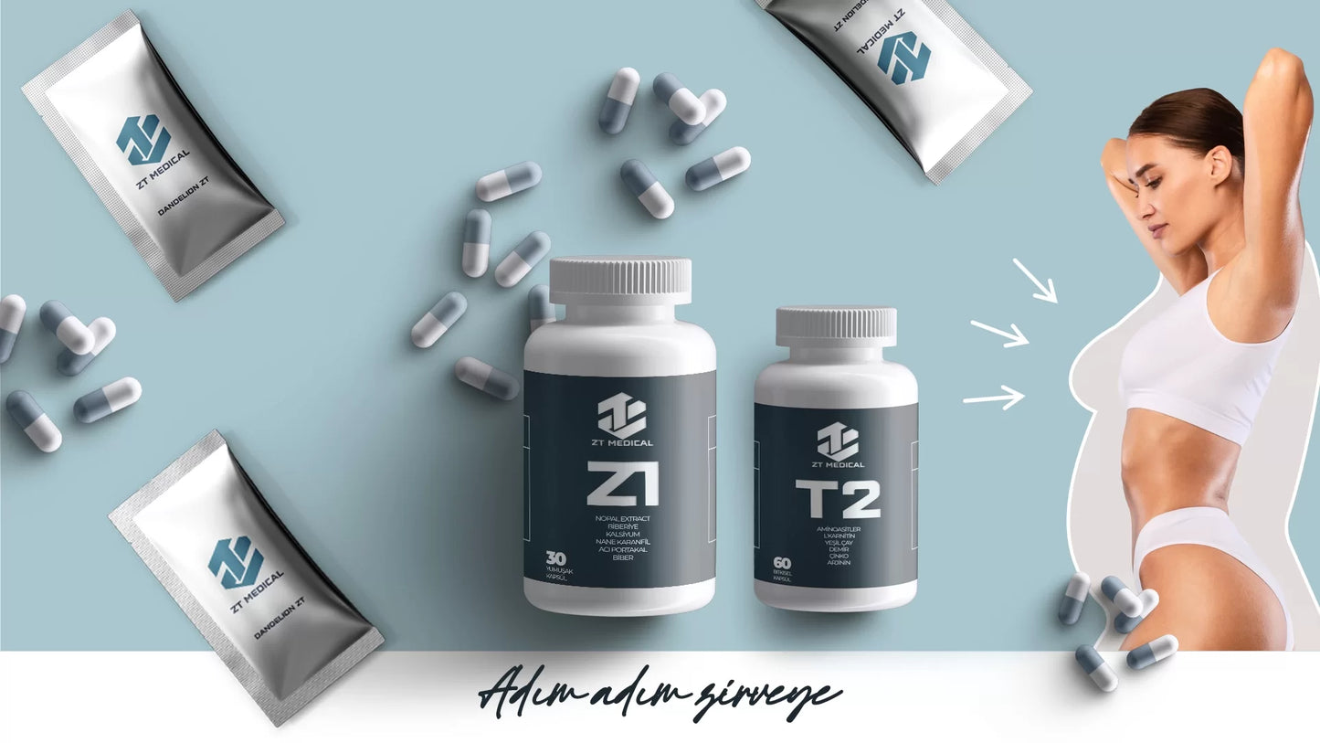 ZT Medical Herbal Premium Detox Set - Dandelion  Thee (Paardenbloem kruidenthee) ZT 90 stuks / Z1 90 Capsules & T2 60 Capsules / 45 dagen gebruik