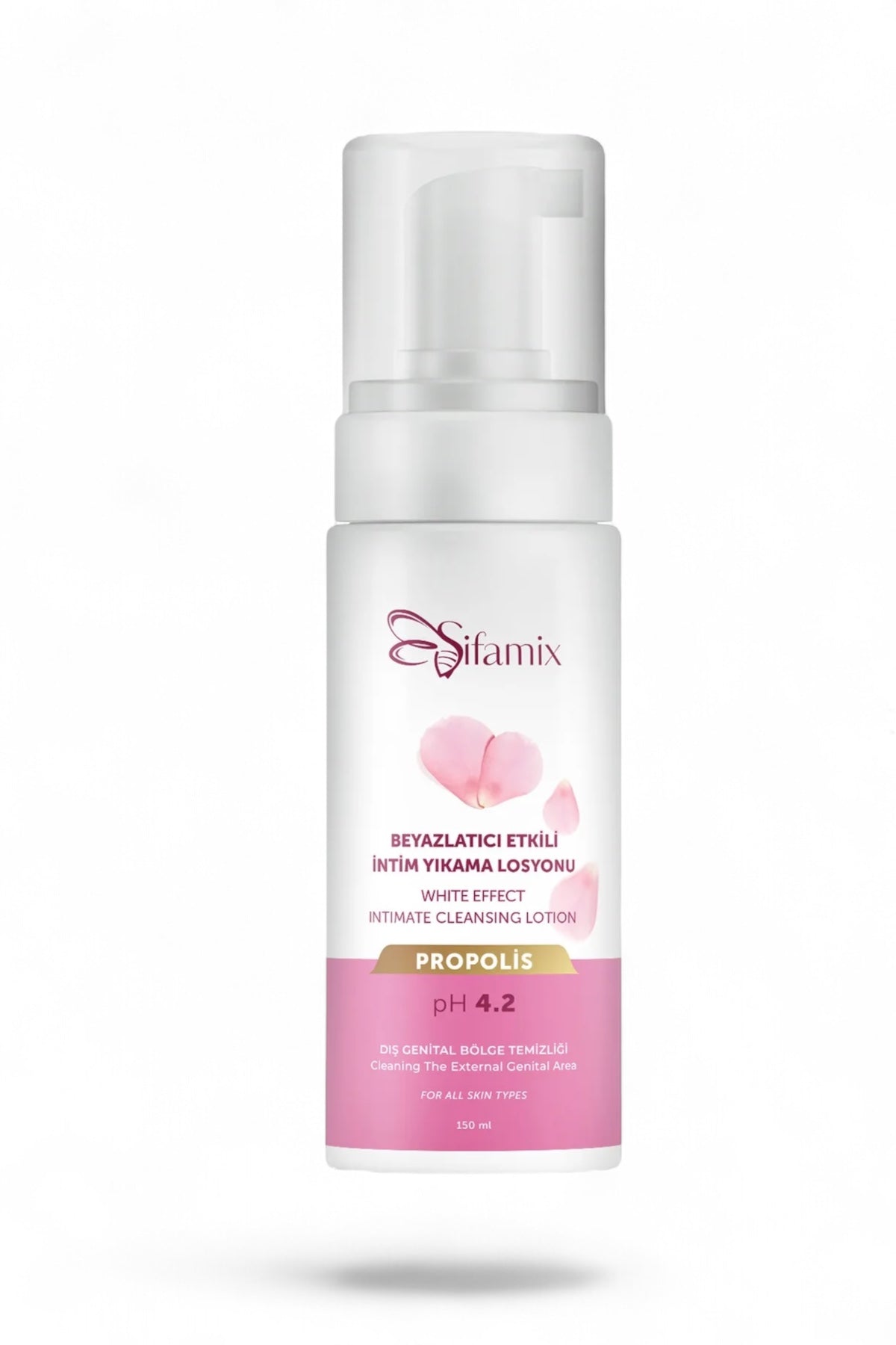 Sifamix White Effect Intimate Cleansing Foam Propolis pH 4.2 Genital Area - Whitening Lotion - Effectieve genitale zone - Goede bescherming - tegen jeuk en irritatie - anti-schimmels en anti-geur - Alle huidtypen - 150 ml