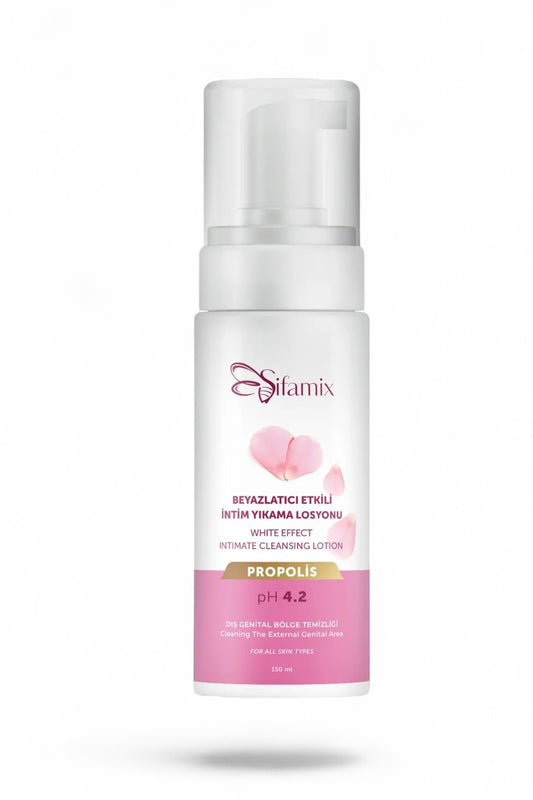 Sifamix White Effect Intimate Cleansing Foam Propolis pH 4.2 Genital Area - Whitening Lotion - Effectieve genitale zone - Goede bescherming - tegen jeuk en irritatie - anti-schimmels en anti-geur - Alle huidtypen - 150 ml