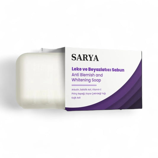 Sarya Anti Blemish - Kojic Acid & Whitening Soap - Anti-Vlekken en bleekzeep - Egaliseert de huidtint - Reinigt poriën - Peeling-effect - Arbutine - Salicylic Acid - Vitamine E - Rice Bran - Apricot Kernel Oil - 100 gr