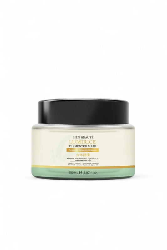 Lien Beaute Lumirice Fermented Rice Extract Mask Nourishing Smoothing Brightening & Anti-Aging Effect - Gefermenteerde Rijst Gezichtsmasker: Gladmakend Verhelderend Egaliserend Anti-veroudering - Vitamine mix & Kruinden Eiwit - Alle huidtypen - 150ml
