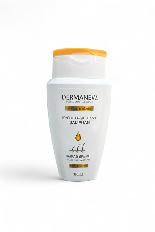 Dermanew Shampoo Professionele haarexpert - Biotine + Vitamine E - Anti-Haaruitval Snelle Haargroei Voller Volume Herstellende Voedende Shampoo - Alle haartypen - 300 ml
