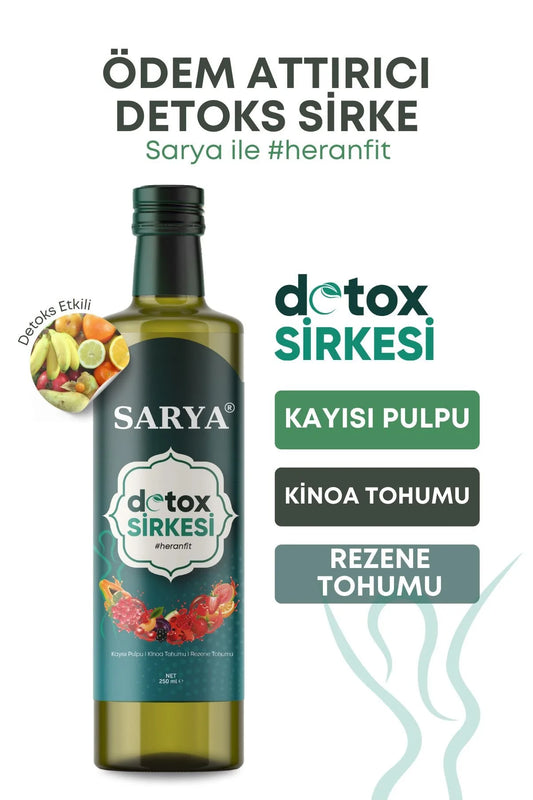 Sarya - Natuurlijke Quinoa Zaad (Kinoa Tohumu) Detox Azijn - Abrikozenpulp - Venkelzaad - Oedeemverlichting 250 ml