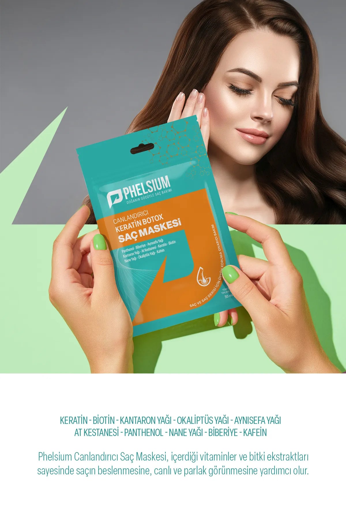 Phelsium 10-Actieve inhoud - Revitaliserend Keratine Botox Haarmasker voor Langzaam Groeiend en Beschadigd Haar - Panthenol - Rozemarijn - Calendula-olie - Sint-Janskruidolie - Paardenkastanje - Keratine - Biotine - Pepermuntolie - Cafeïne - 30 ml