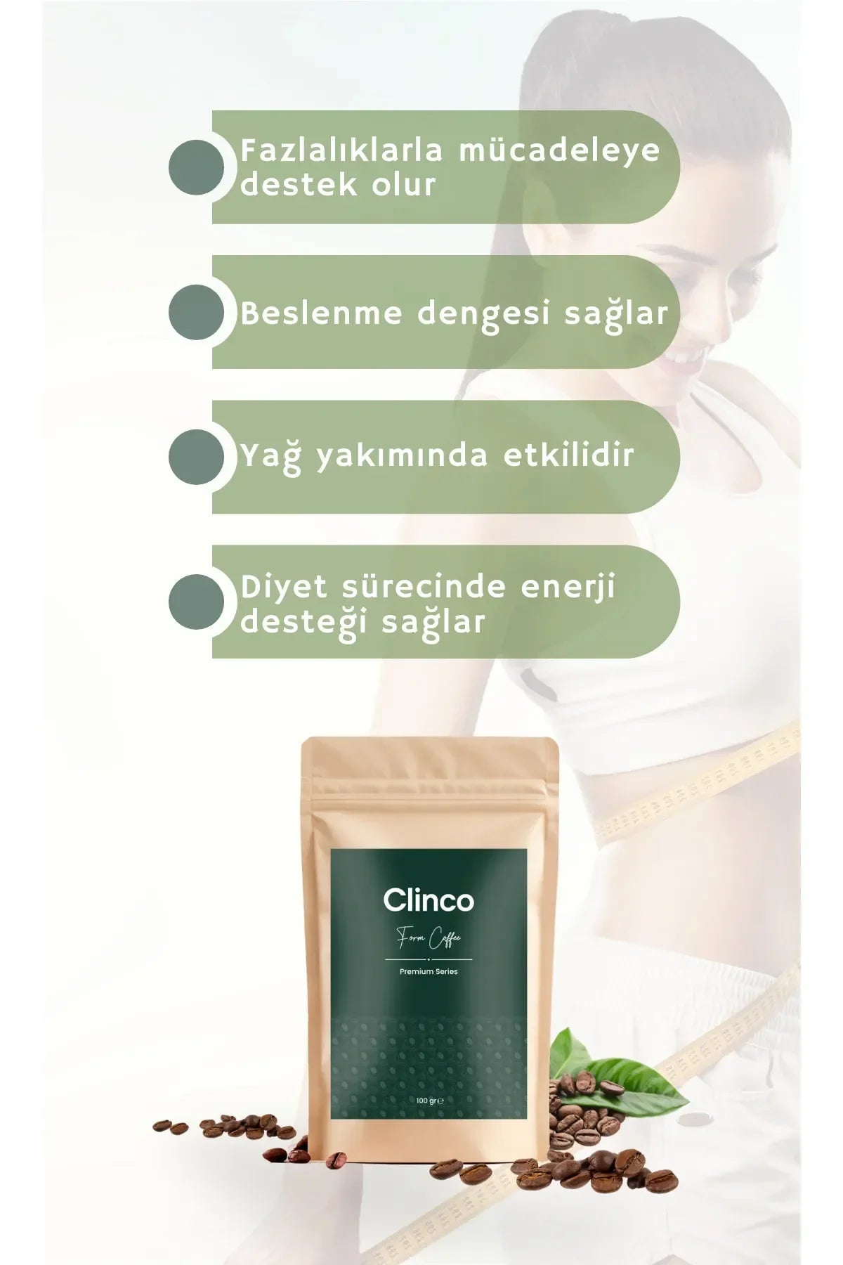 Clinco Form Coffee – Special Formula met Detox Koffie - Dieetkoffiepoeder - Koffiemelange met kruideningrediënten 100 gr - 1 Maand Gebruik