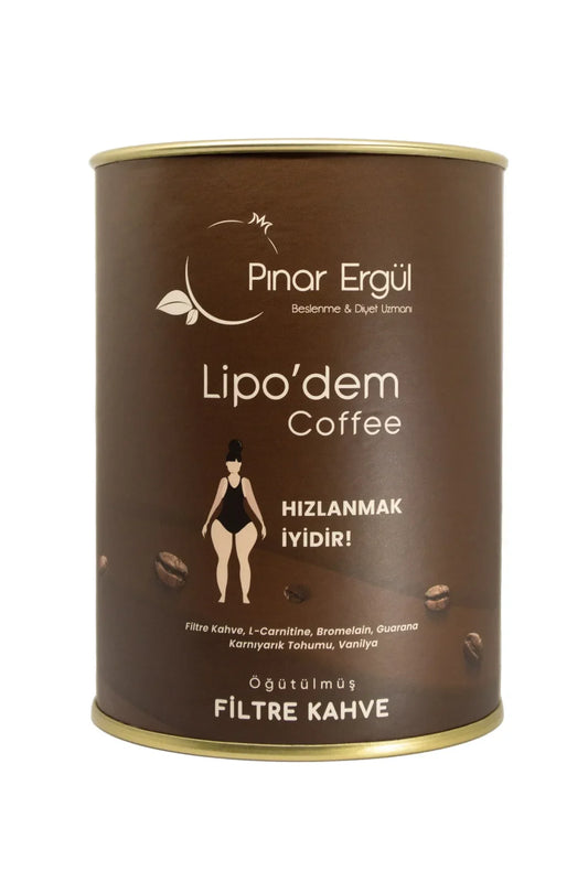 Lipo'dem Wellness Koffie - Detox Coffee - Bevat L-Carnitine+Bromelaine+Guarana+Psylliumzaad en Vanillesmaak - Fit Form Filterkoffie by Pinar Ergul - Speciaal geproduceerd door diëtist Pınar Ergül