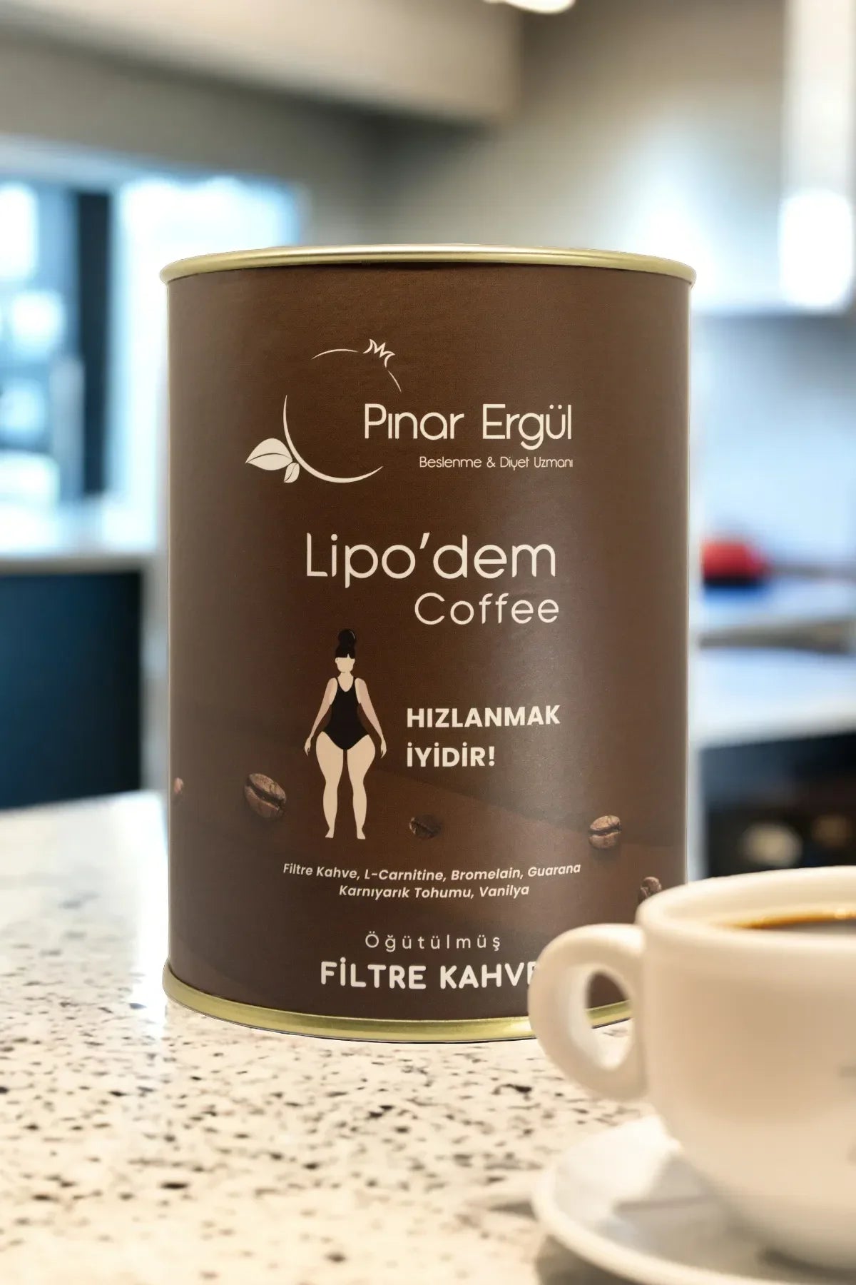 Lipo'dem Wellness Koffie - Detox Coffee - Bevat L-Carnitine+Bromelaine+Guarana+Psylliumzaad en Vanillesmaak - Fit Form Filterkoffie by Pinar Ergul - Speciaal geproduceerd door diëtist Pınar Ergül