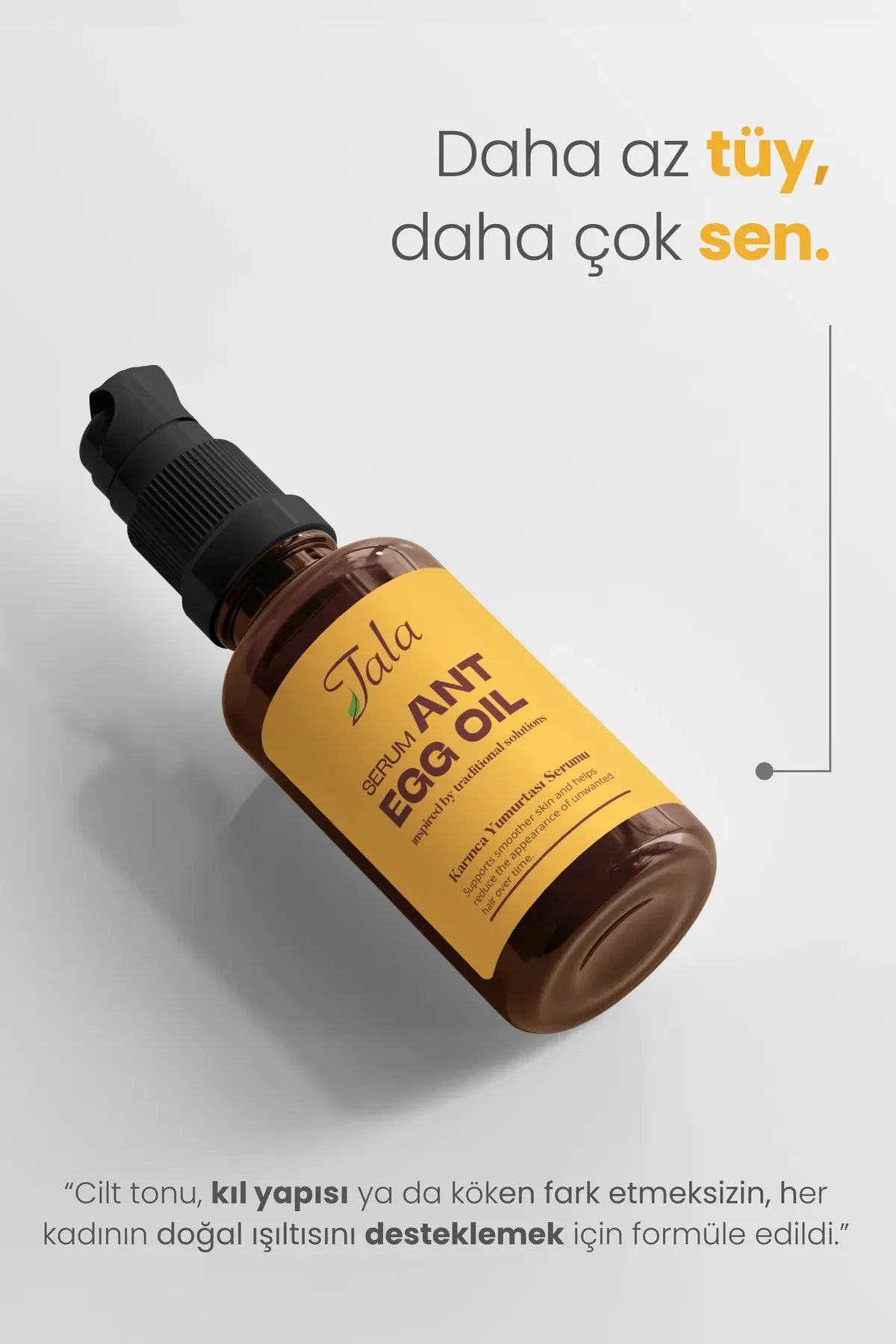 Tala Ant Egg Oil Serum - Gezicht en Lichaam - Speciale formule met Aloe Vera+Sesamolie+Mierenzuur - Verzachtend en hydraterend - Voedt de huid - Verzorging na het epileren - Haarverminderend - Haarverdunning - Zachte verzorging in sermvorm - 30 ml