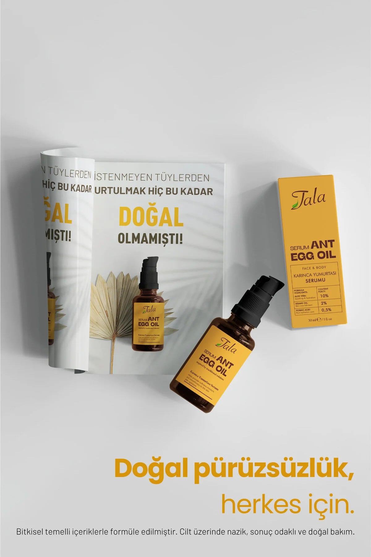 Tala Ant Egg Oil Serum - Gezicht en Lichaam - Speciale formule met Aloe Vera+Sesamolie+Mierenzuur - Verzachtend en hydraterend - Voedt de huid - Verzorging na het epileren - Haarverminderend - Haarverdunning - Zachte verzorging in sermvorm - 30 ml
