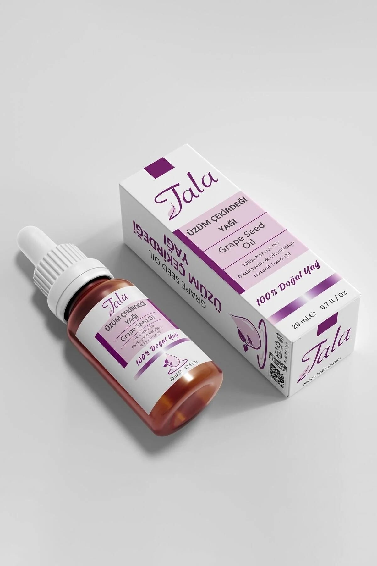 Tala Oil Grape Seed - Druivenpitolie Uzum Cekirdegi Yagi - Haar en huidverzorging druppels - Effectief verwideren van ouderdoms- en zonnevlekken Helpt donkere kringen rond ogen verwijderen Voorkomt haarbreuk 100% puur en natuurlijk koudgeperst 20 ml