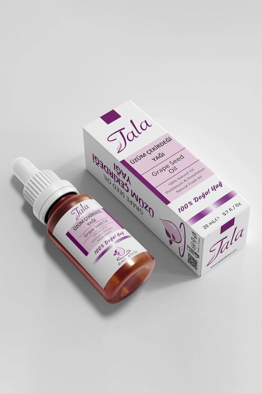 Tala Oil Grape Seed - Druivenpitolie Uzum Cekirdegi Yagi - Haar en huidverzorging druppels - Effectief verwideren van ouderdoms- en zonnevlekken Helpt donkere kringen rond ogen verwijderen Voorkomt haarbreuk 100% puur en natuurlijk koudgeperst 20 ml