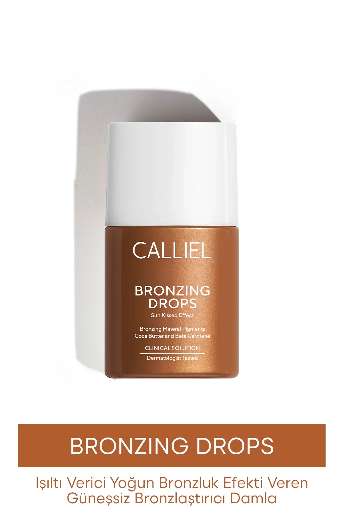 Calliel Bronzing Drops Sun Kissed Effect Mineral Pigments - Zelfbruinende druppels met stralend intens bronseffect - Bruinende minerale pigmenten - Bevat Cocaboter & Betacaroteen + Vitamine E Huid voeden en hydrateren - Dermatologisch getest - 32 ml