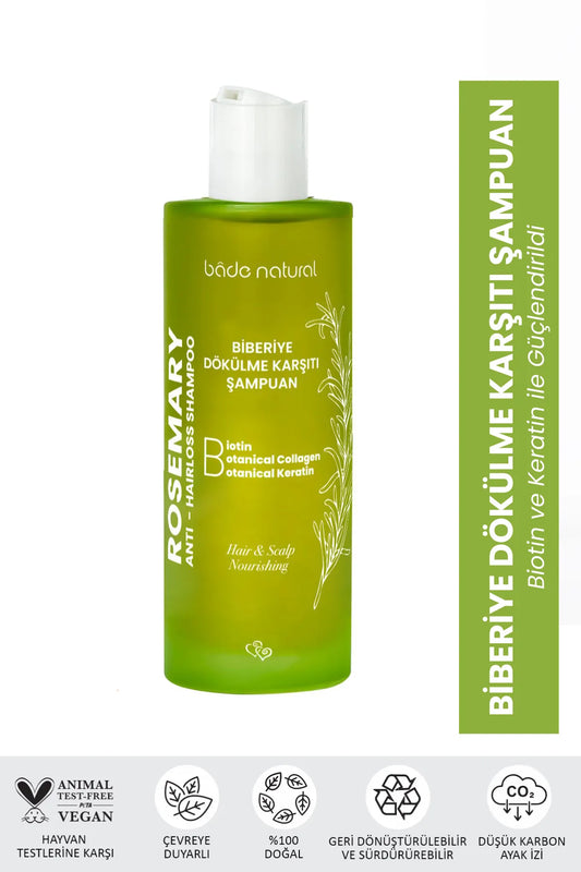 Bade Natural Rozemarijn Shampoo Rozemarijn / Biotine / Keratine & Collageencomplex Verzorgende Shampoo tegen haaruitval 200 ml