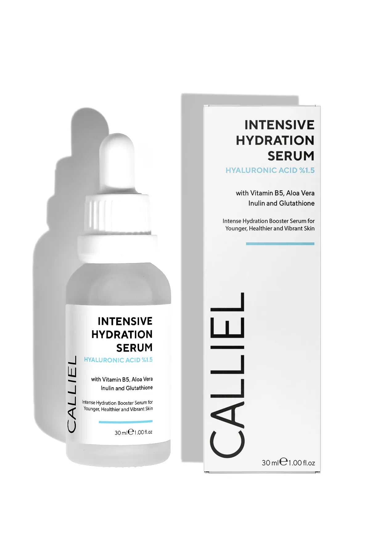 CALLIEL Intensief Hydraterend / Herstellend / Verhelderend Serum met Hyaluronzuur %1,5 / Vitamine B5 / Aloë Vera-inuline & Glutathion 30 ml