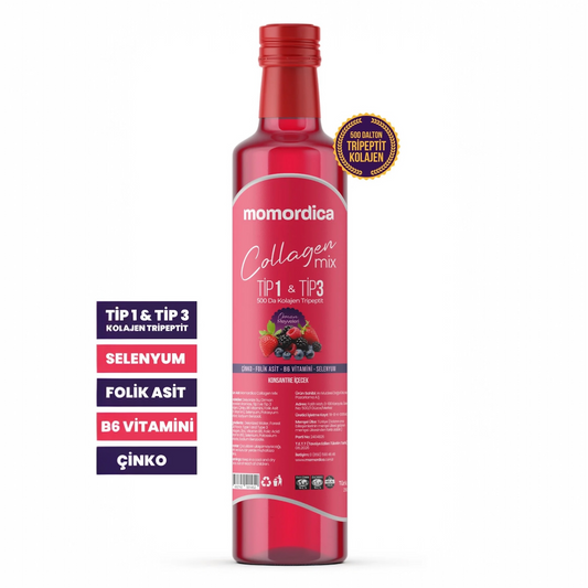 Momordica Collagen Mix Type 1 & 3 Bosvruchtenaroma met Vitaminen en Mineralen - 250 ml