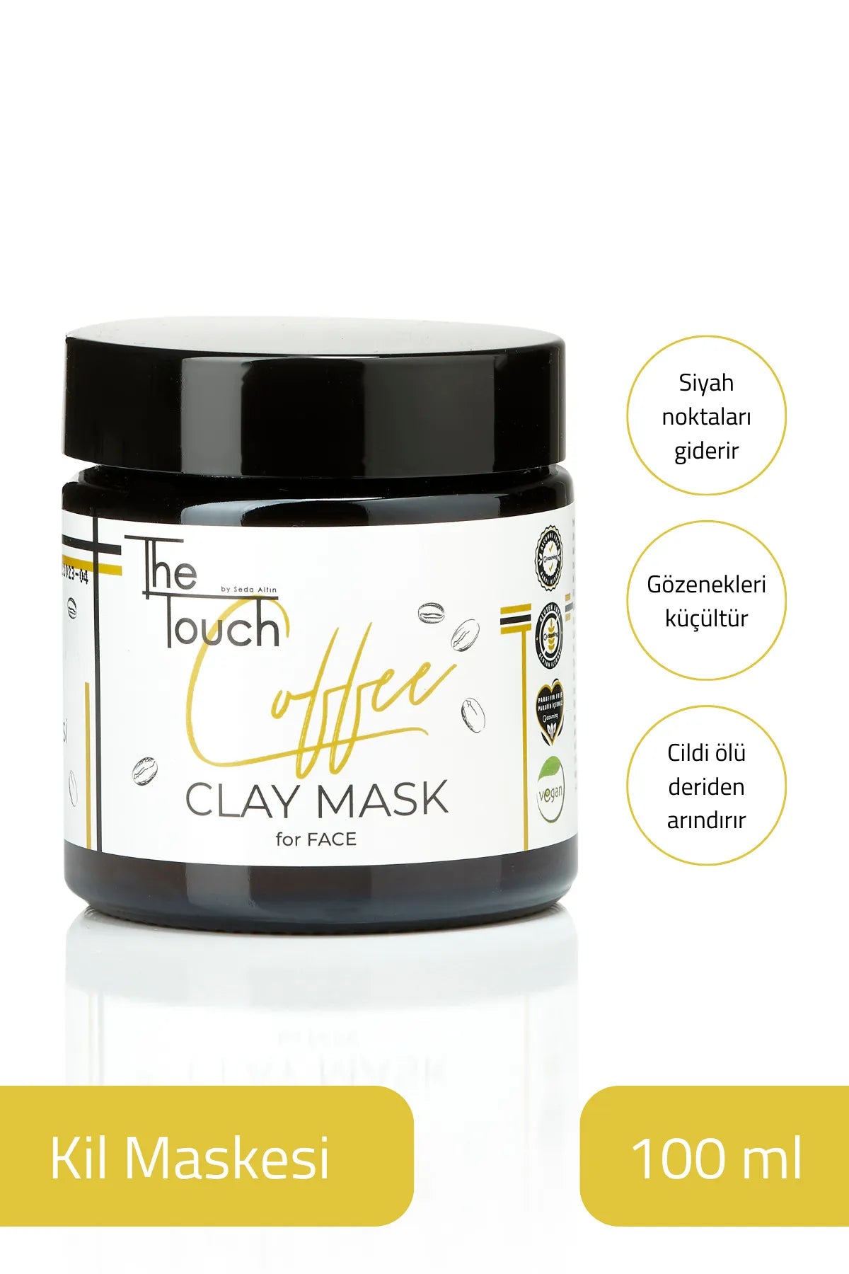 The Touch By Seda Altin Coffee Clay Mask voor gezicht (Koffiekleimasker) voor Alle huidtypes 100 ml