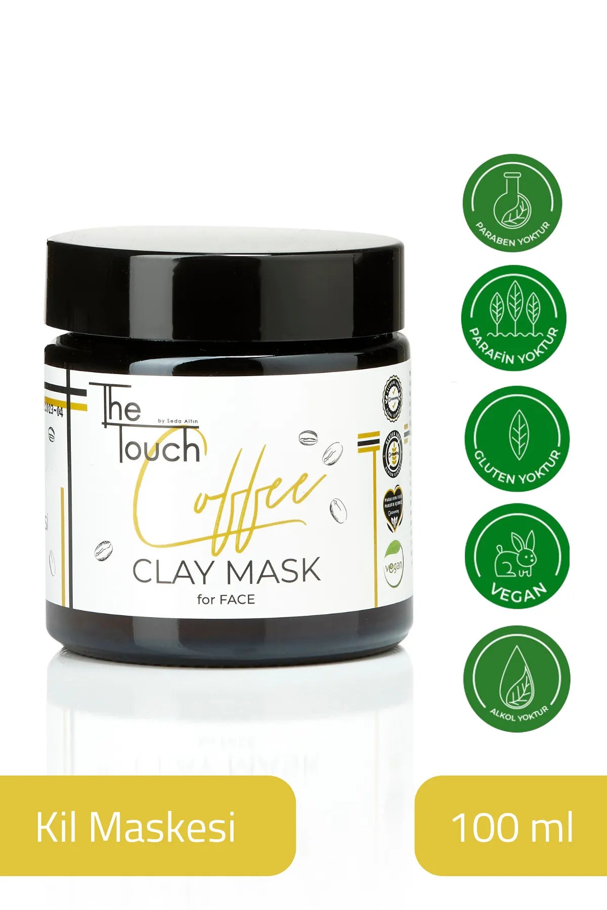 The Touch By Seda Altin Coffee Clay Mask voor gezicht (Koffiekleimasker) voor Alle huidtypes 100 ml