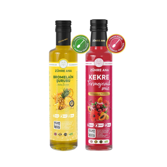 Zühre Ana Bromelaïne Siroop 250ml + Zühre Ana Kekre Thermogenic Mix Hibiscus Papaya 250ml - Set
