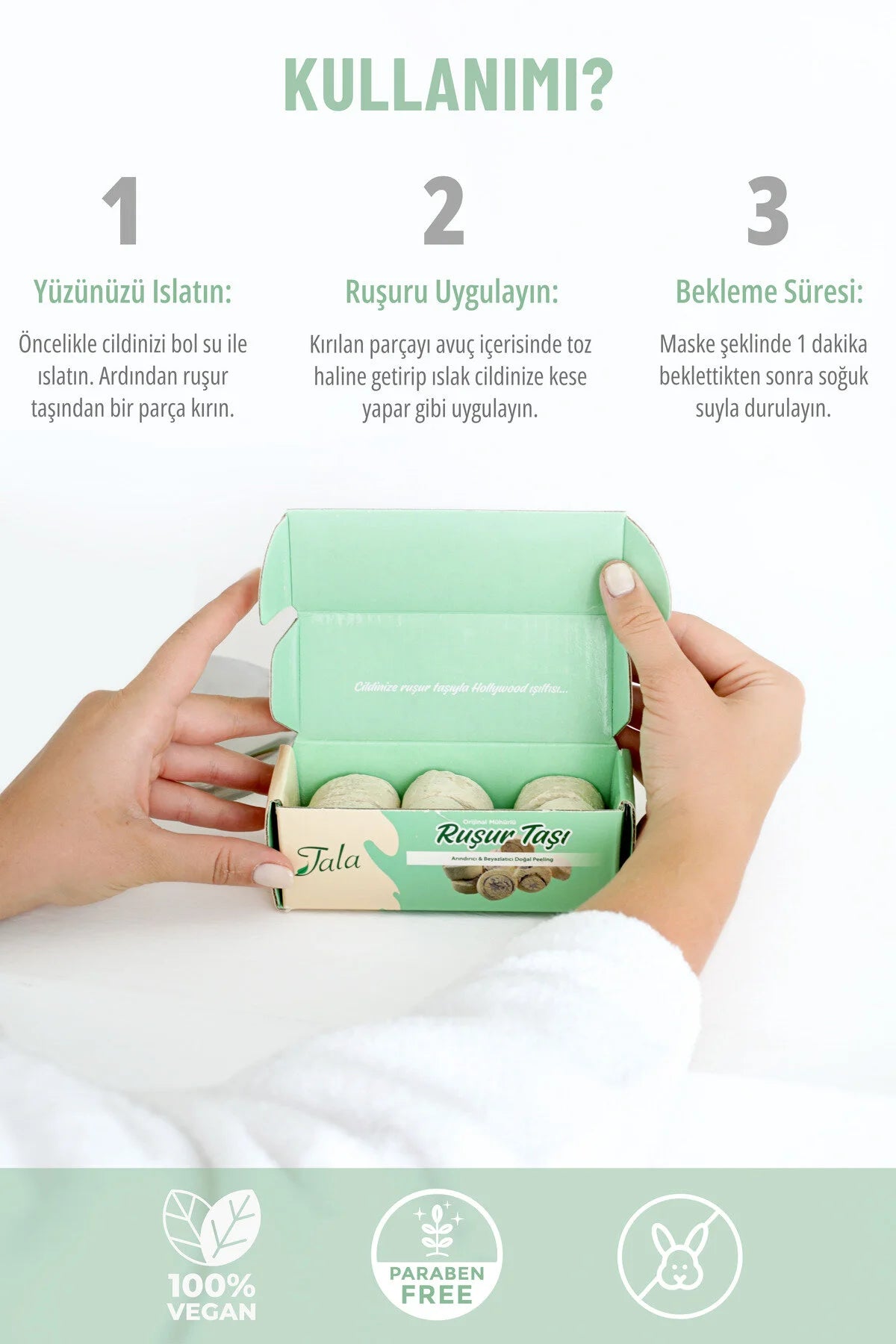 Tala Rushur Stone Whitening Exfoliërende Gezichts- en LichaamsPeeling 6 stuks (IRAN BATH STONE), Tala Fruit Oil