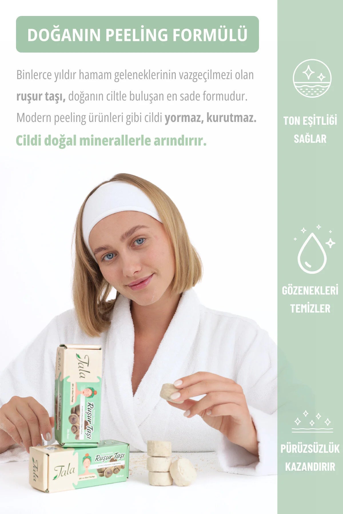 Tala Rushur Stone Whitening Exfoliërende Gezichts- en LichaamsPeeling 6 stuks (IRAN BATH STONE), Tala Fruit Oil
