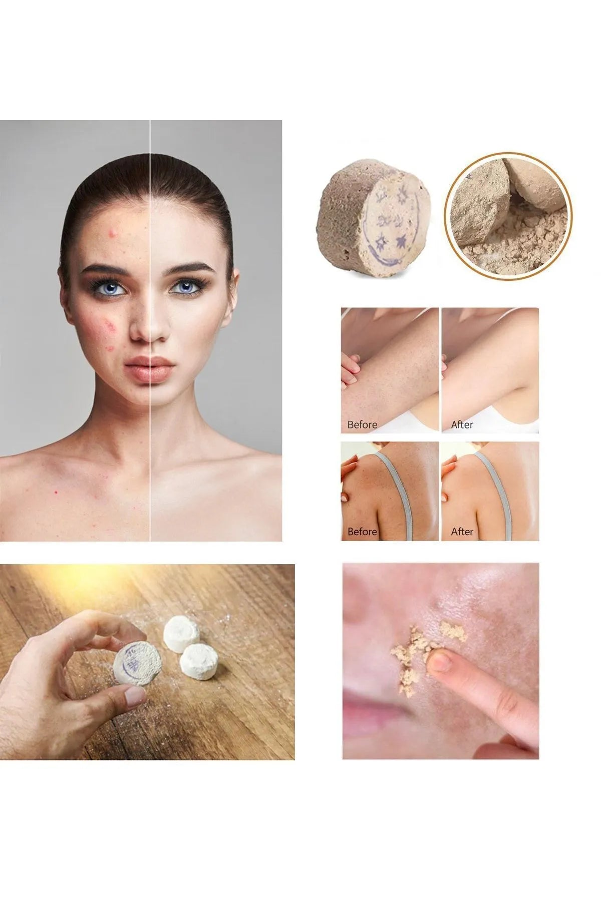 Tala Rushur Stone Whitening Exfoliërende Gezichts- en LichaamsPeeling 6 stuks (IRAN BATH STONE), Tala Fruit Oil
