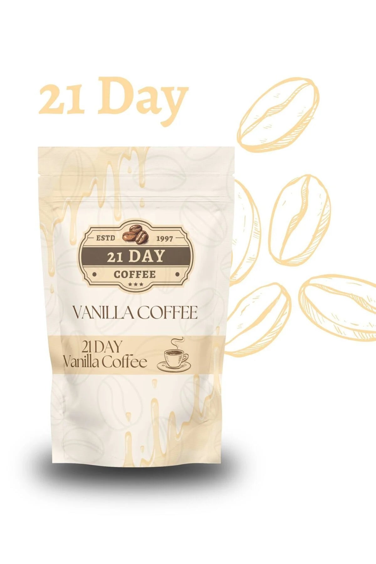 21 DAY  Coffee Vanille Koffie Inuline (Hindiba)(Cichoreiwortelvezel) & Bromelaïne Koffie Detox Afvallen 100 gr