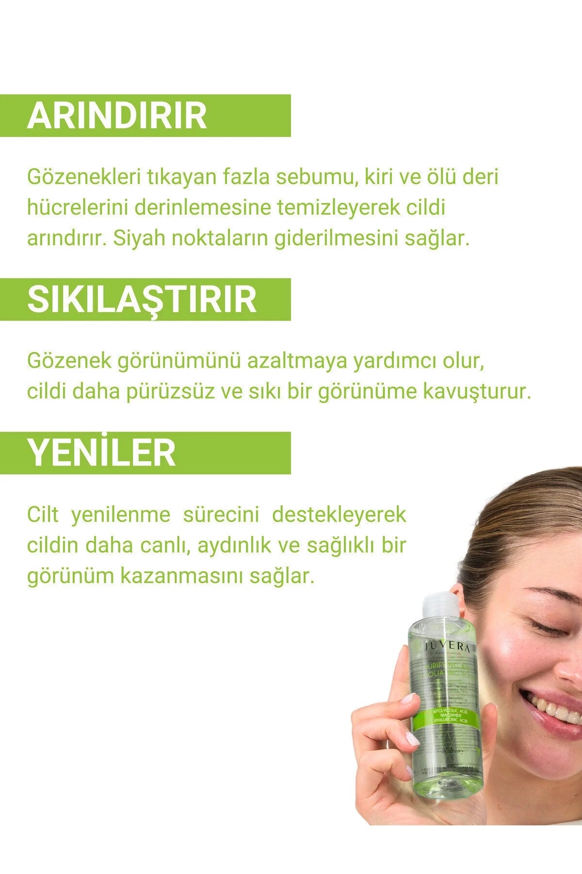 Juvera Clarifying & Regenerative Tonic - Anti Blachhead & Pore Tightining Tonic - Anti-mee-eter en Poriën Verstevigende huidvernieuwende tonic met Salicylic acid+Niacinamide+Arginine - Alle huidtypen - 200 ml