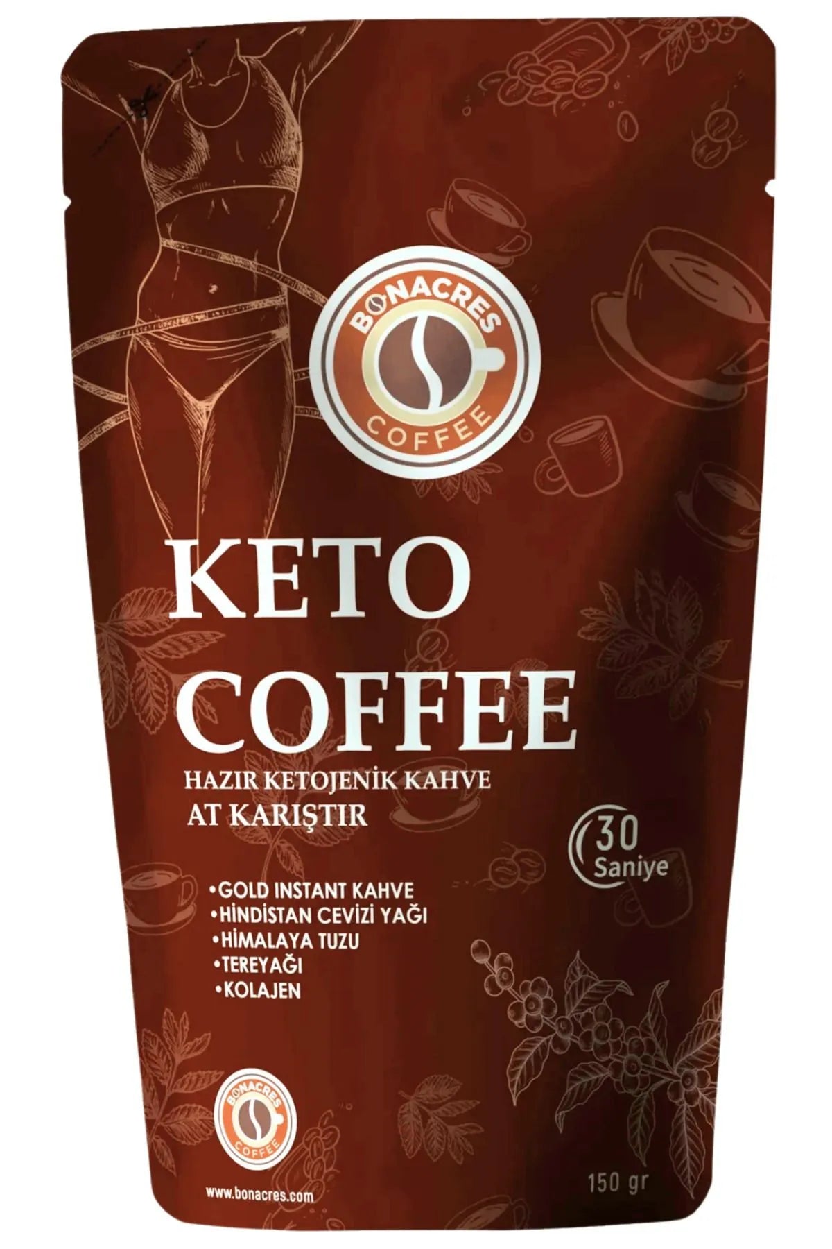 BONACRES Keto Koffie Ketogene Detox Dieetkoffie 150gr