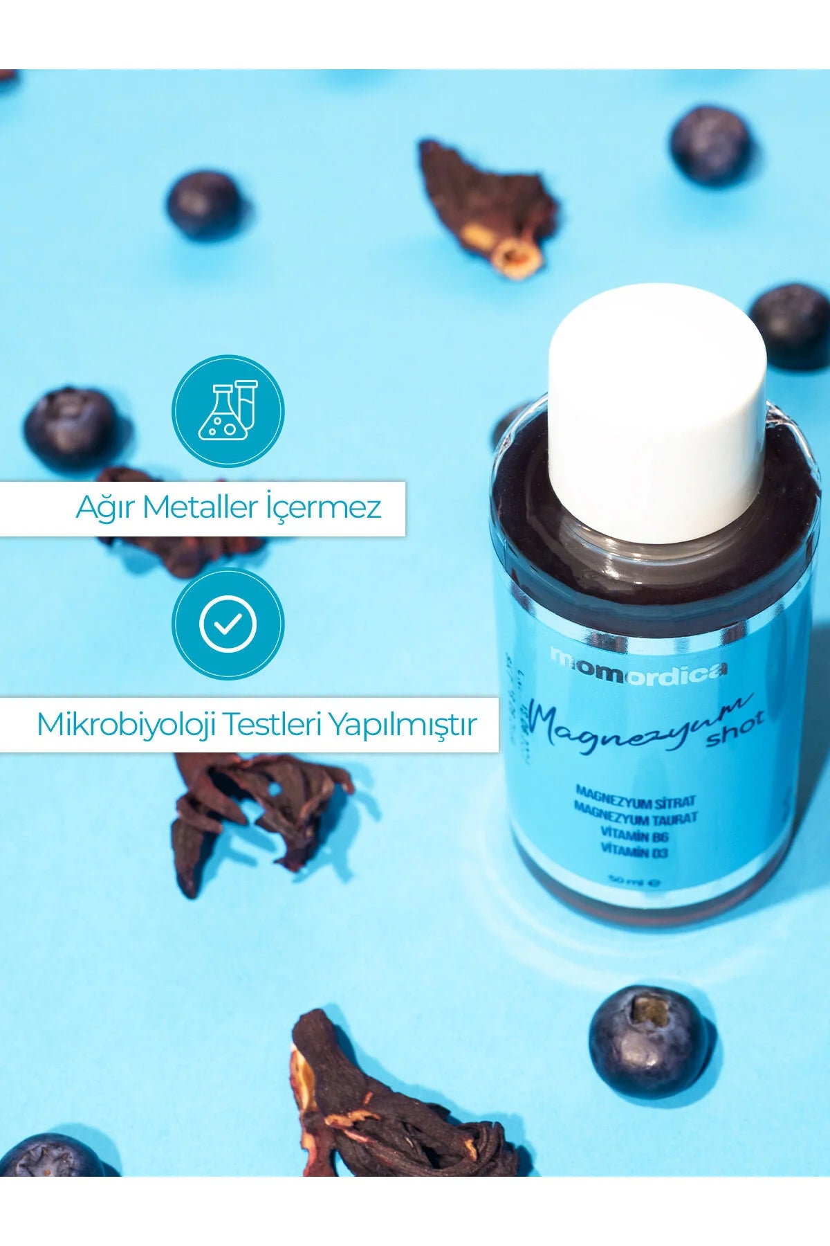 Momordica Magnesium Shot Citraat-Tauraat-Vitamine B6+D3 - 10 stuks - Ondersteunt de magnesiumbalans in lichaam - Spiergezondheid & Energieproductie bijdragen - Omgaan met stress - Slaapkwaliteit - Ondersteuning van zenuwstelsel - Uitstekende smaak