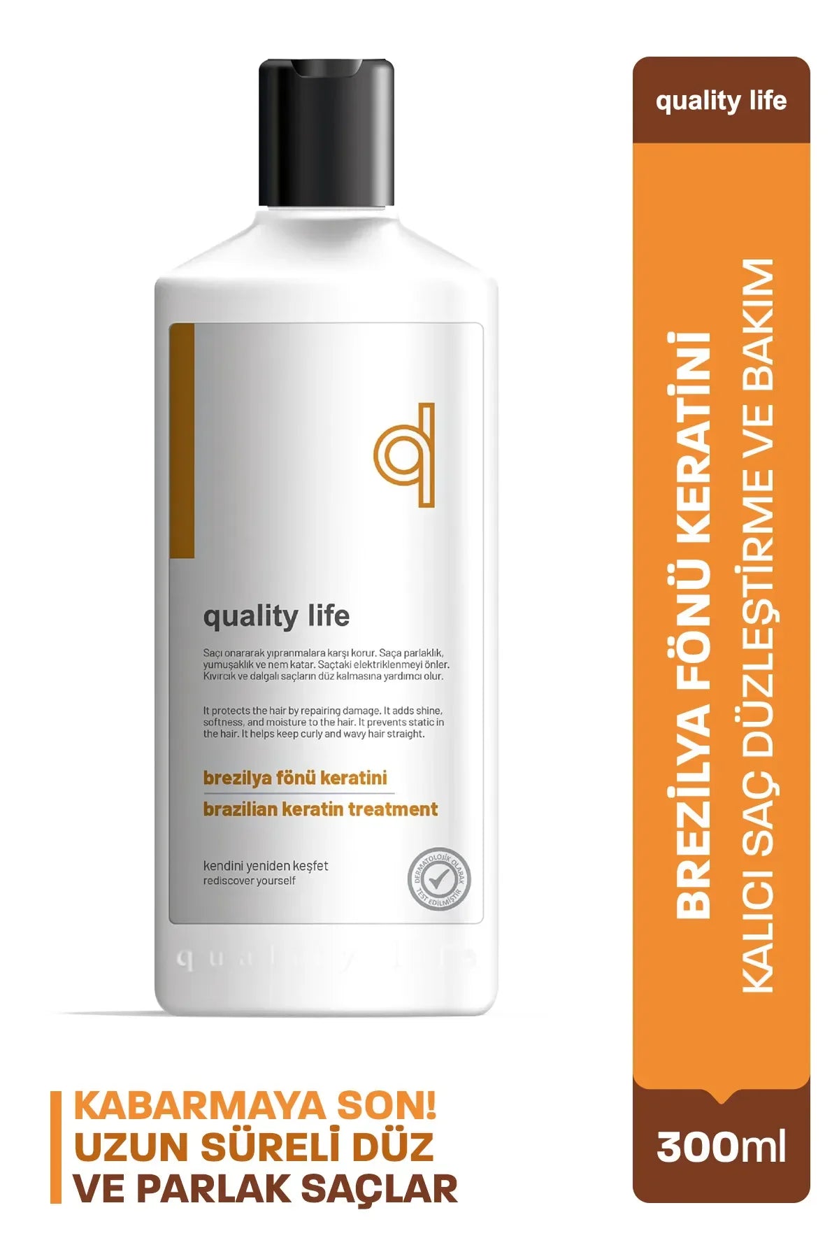 Quality Life Haarstylingcrème Ql Braziliaanse föhn met keratine en permanente stijltang Langdurig steil & glanzend haar Dermatologisch getest Herstelt & Beschermt haar Zorgt voor krullend & golvend haar Voegt glans zachtheid en vocht toe - 300 ml