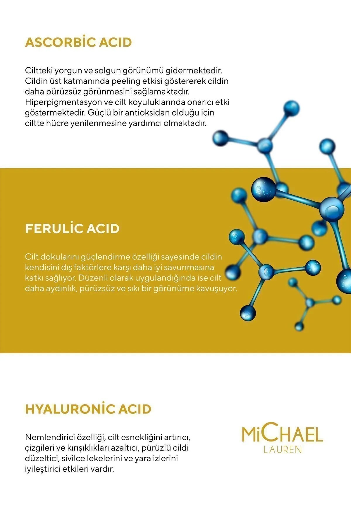 MiChael Lauren Serum Anti-vlekken Chlorella Algenextract 20% Vitamine C Serum Plus + Ferulic Acid + Hyaluronic Acid (Chlorella vulgaris) Verzacht Hydrateert Vermindert lijntjes en rimpels Corrigeert ruwe huid geneest Acnevlekken en Littekens 30 ml