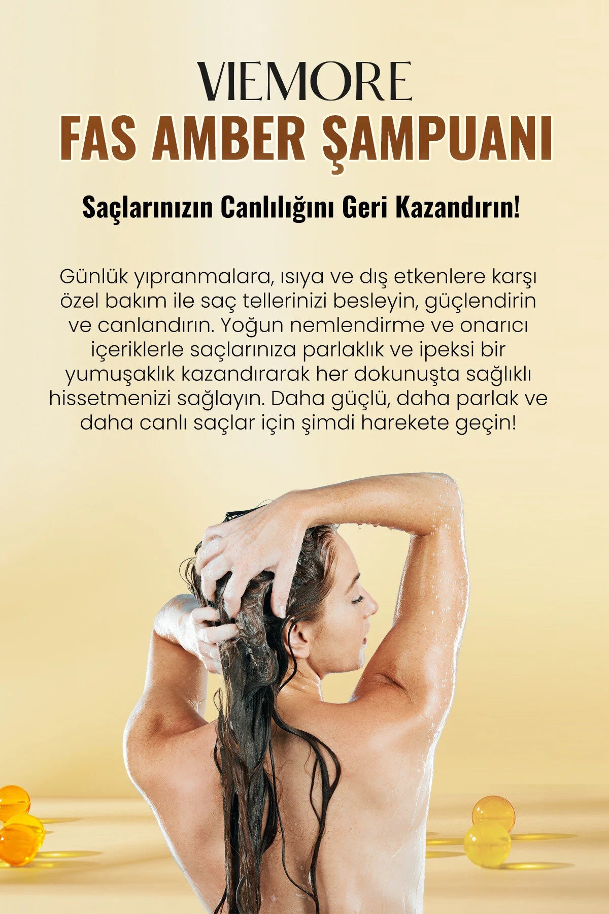 Viemore Shampoo - Marokkaanse Amber Haarshampoo - Herstellend Beschermend Zuiverend Versterkend Hydraterend Revitaliserend Anti-haarbreuk/Anti-roos/Anti-haarbreuk/Anti-pluis Glans Zonbescherming Volume/Volheid Groei-effect Alle Haartypen 400 ml