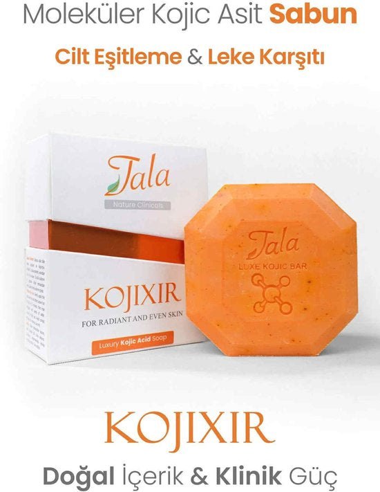 Tala Zeep Soap Kojixir Luxury Kojic Acid - Kojinezuur+Kurkuma+Citroenschil - Stralende en egale huid met Luxe kojiczuurzeep - Moleculaire oplossing voor anti-vlekken - Pakt onzuiverheden aan - Vermindert oneffenheid in teint - 120 gr