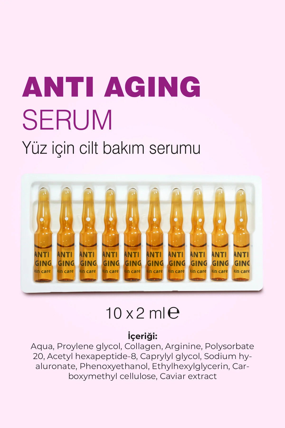 HHS Anti Aging Lifting Botox Serum - Intensieve Anti-Rimpel & Verstevigende Gezichtsserum - Met Hyaluronzuur / Collageen / Panthenol – 10 x 2 ml Ampullen